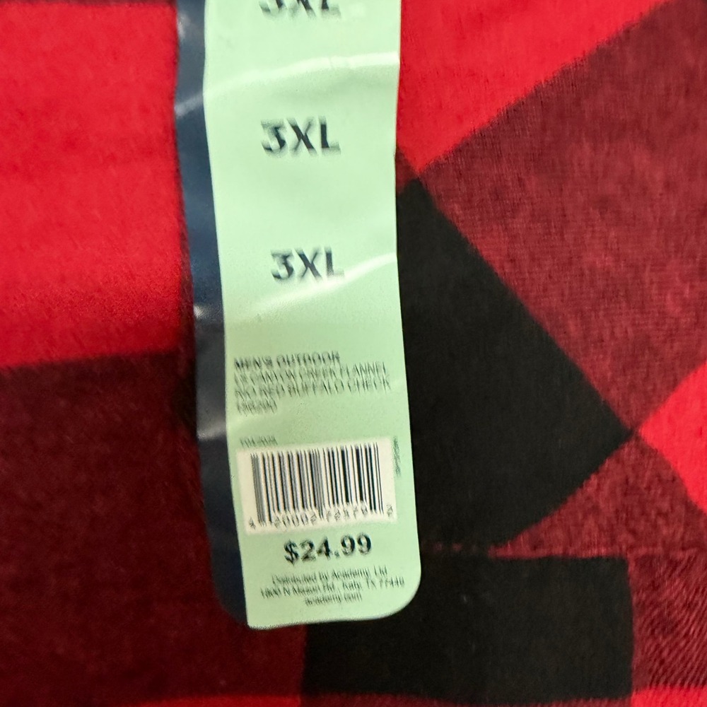 Magellan Outdoors Mens 3XL Red Black Buffalo Plaid Button Down Classic Fit NWT - Picture 7 of 12